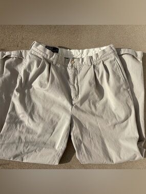 Polo Ralph Lauren Hammond Mens Pant Size  34/32 Khaki Chino Pleated Vintage